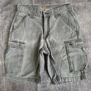 Men's Carhartt Rugged Cargo 11" Gravel Gray Chino Work Shorts Sz 30 (100277)